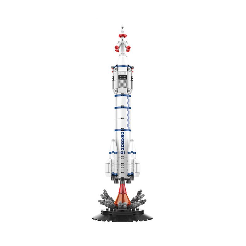JAKI JK9101 9101 non  SHENLONG SỐ 1 PHÓNG TÊN LỬA bộ đồ chơi xếp lắp ráp ghép mô hình SPACE QIEST ROCKET DRAGON 01 310 khối