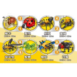 Kazi KY80040 80040 MINGDI LEIBAO K0375 0375 non  HỌ CÔN TRÙNG 8 MẪU BỌ NGỰA RUỒI KIẾN ONG CHUỒN ĐOM ĐÓM RÙA ỐC SÊN bộ đồ chơi xếp lắp ráp ghép mô hình Creator INSECT Sáng Tạo 692 khối