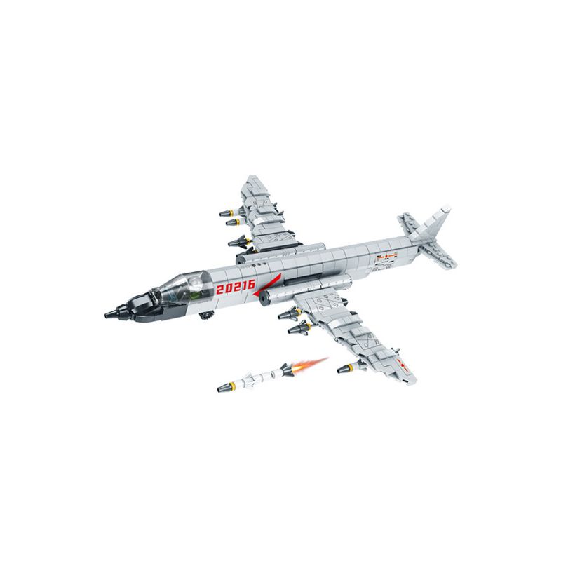 MINGDI K0151 0151 non Lego "THẦN CHIẾN TRANH" - BOOM TRUNG QUỐC 6K MÁY BAY NÉM BOM TỪ XA bộ đồ chơi xếp lắp ráp ghép mô hình Military Army XIAN H-6 STRATEGIC BOMBER Quân Sự Bộ Đội 570 khối