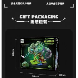 TOPTOY TC2101 2101 non  SÁNG TẠO CƠ KHÍ THỂ TẮC KÈ HOA NEON bộ đồ chơi xếp lắp ráp ghép mô hình MK.T02