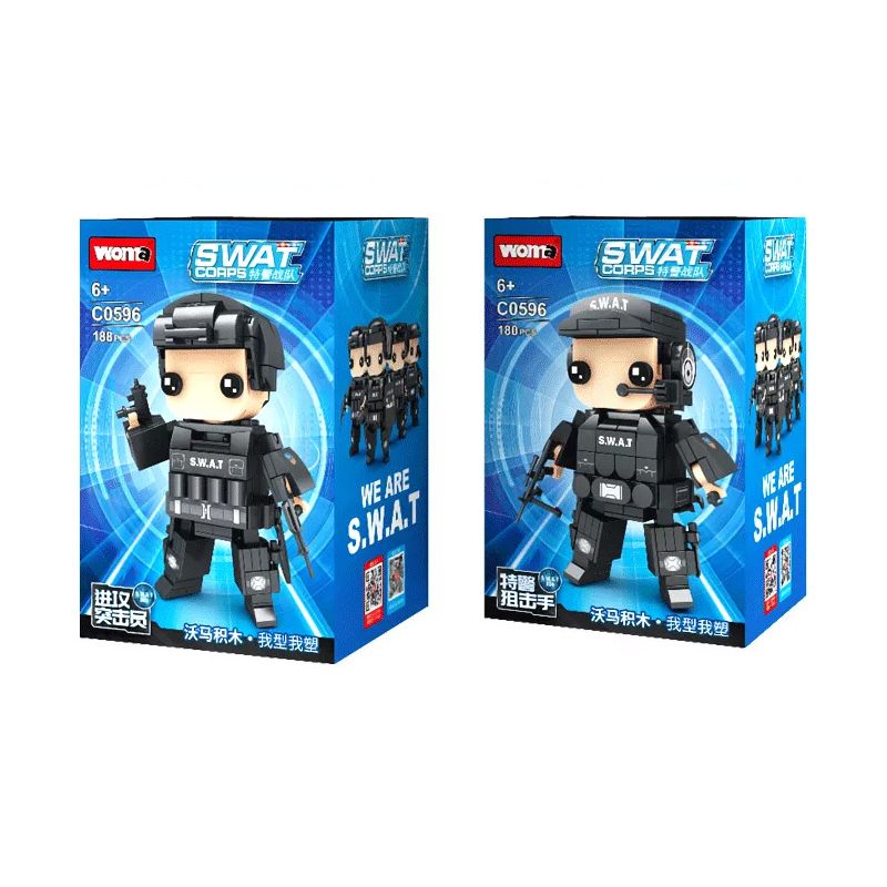 WOMA C0596 0596 non  ĐỘI CẢNH SÁT ĐẶC BIỆT 4 ĐIỀU TRA VIÊN HÀNH ĐỘNG KẺ TẤN CÔNG CHỐNG CHÁY NỔ CHỈ HUY SNIPER bộ đồ chơi xếp lắp ráp ghép mô hình Swat Special Force SWAT CORPS Đặc Nhiệm 745 khối