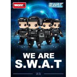 WOMA C0596 0596 non  ĐỘI CẢNH SÁT ĐẶC BIỆT 4 ĐIỀU TRA VIÊN HÀNH ĐỘNG KẺ TẤN CÔNG CHỐNG CHÁY NỔ CHỈ HUY SNIPER bộ đồ chơi xếp lắp ráp ghép mô hình Swat Special Force SWAT CORPS Đặc Nhiệm 745 khối