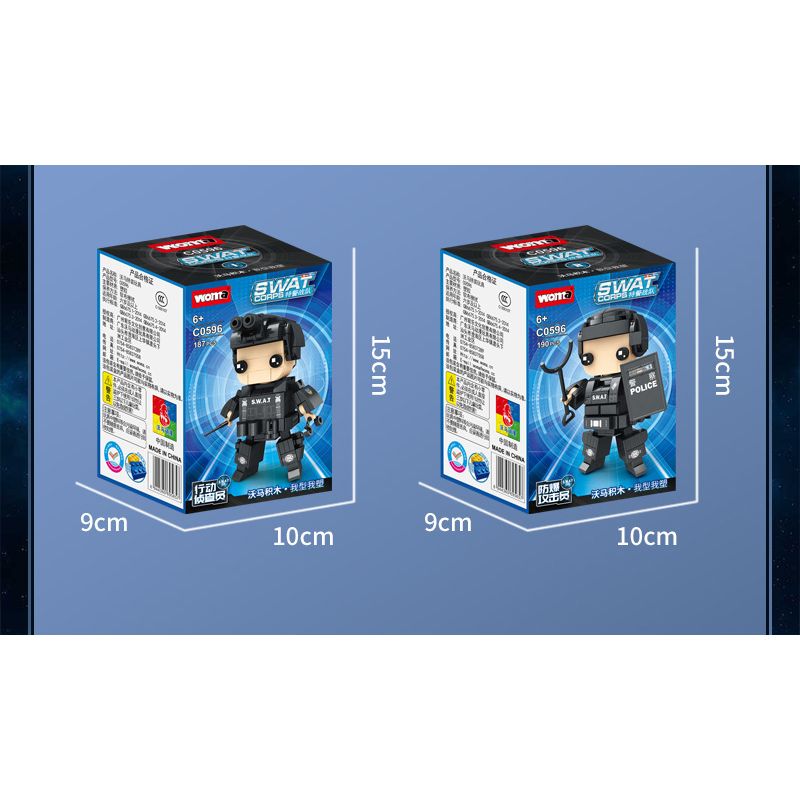 WOMA C0596 0596 non  ĐỘI CẢNH SÁT ĐẶC BIỆT 4 ĐIỀU TRA VIÊN HÀNH ĐỘNG KẺ TẤN CÔNG CHỐNG CHÁY NỔ CHỈ HUY SNIPER bộ đồ chơi xếp lắp ráp ghép mô hình Swat Special Force SWAT CORPS Đặc Nhiệm 745 khối
