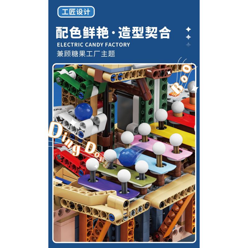 KAIDO KD99003 99003 non  NHÀ MÁY KẸO ĐẦY MÀU SẮC bộ đồ chơi xếp lắp ráp ghép mô hình  COLORFUL CANDY FACTORY Kỹ Thuật Công Nghệ Cao Mô Hình Phương Tiện 695 khối