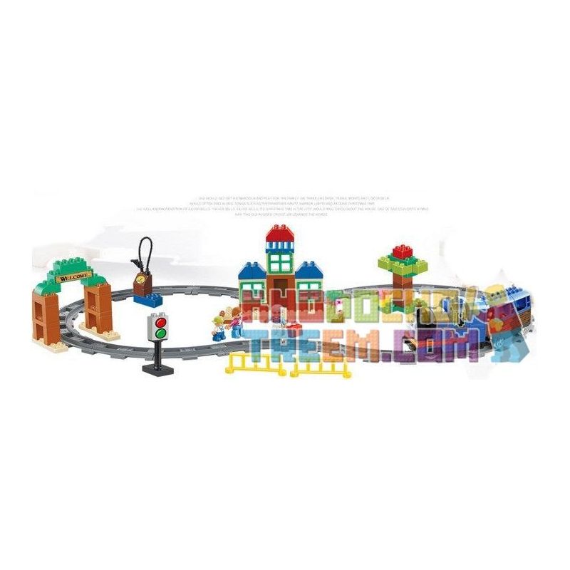 NOT LEGO Duplo 5554 Thomas Load and Carry Train Set, HuiMei Star City Xing Dou Cheng HM318 Xếp hình Tàu Hỏa động Cơ Pin Thomas Và Ray Bầu Dục 103 khối có động cơ pin NOT LEGO Duplo 5554 Thomas Load and Carry Train Set, HuiMei Star City Xing Dou Cheng HM318 Xếp hình Tàu Hỏa động Cơ Pin Thomas Và Ray Bầu Dục 103 khối có động cơ pin