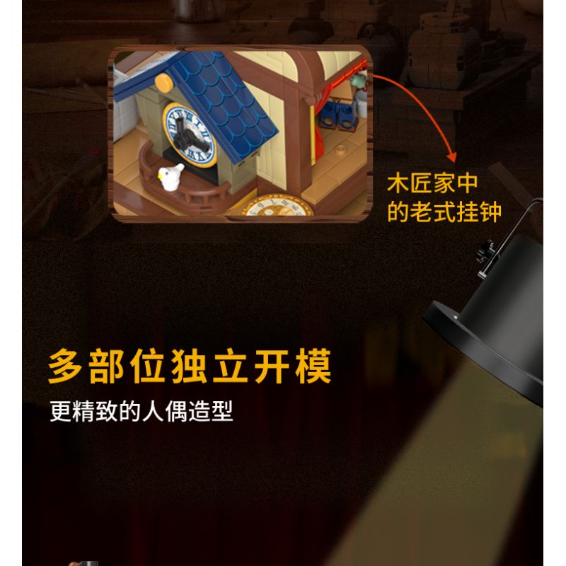 WEKKI 506186 non  NGÀY XỬA XƯA PINOCCHIO bộ đồ chơi xếp lắp ráp ghép mô hình Creator Expert FAIRY TALE TOWN PINOCCHIO Chuyên Gia Sáng Tạo