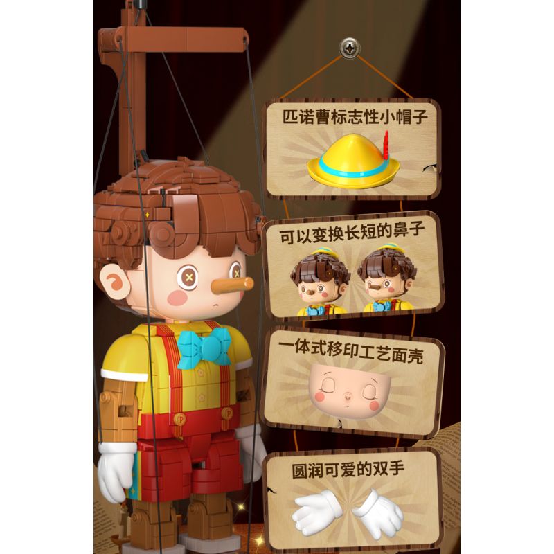 WEKKI 506186 non  NGÀY XỬA XƯA PINOCCHIO bộ đồ chơi xếp lắp ráp ghép mô hình Creator Expert FAIRY TALE TOWN PINOCCHIO Chuyên Gia Sáng Tạo