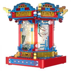 JAKI JK1188 1188 non  THỦY TRIỀU QUỐC GIA ĐI BỘ ĐÈN NGỰA bộ đồ chơi xếp lắp ráp ghép mô hình DIY MUSIC BOX 641 khối