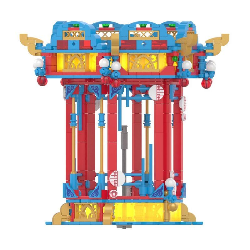 JAKI JK1188 1188 non  THỦY TRIỀU QUỐC GIA ĐI BỘ ĐÈN NGỰA bộ đồ chơi xếp lắp ráp ghép mô hình DIY MUSIC BOX 641 khối