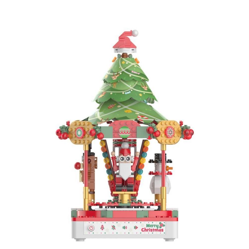 JAKI JK1365 1365 non  KHUC HAT VA ĐIỆU MUA bộ đồ chơi xếp lắp ráp ghép mô hình DIY MUSIC BOX CHRISTMAS FIESTA 543 khối