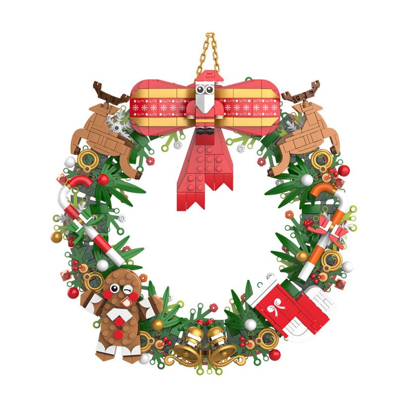 JAKI JK5118 5118 non  VÒNG HOA GIÁNG SINH ĐẦY MÀU SẮC. bộ đồ chơi xếp lắp ráp ghép mô hình FUNDESK 674 khối