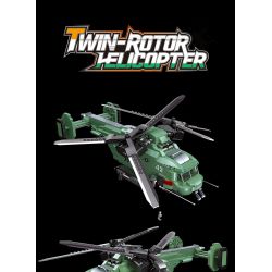 JIESTAR 58008 non  MÁY BAY TRỰC THĂNG CÁNH QUẠT ĐÔI bộ đồ chơi xếp lắp ráp ghép mô hình Computer Games TWIN-ROTOR HELICOPTER Trò Chơi 705 khối