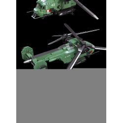 JIESTAR 58008 non  MÁY BAY TRỰC THĂNG CÁNH QUẠT ĐÔI bộ đồ chơi xếp lắp ráp ghép mô hình Computer Games TWIN-ROTOR HELICOPTER Trò Chơi 705 khối