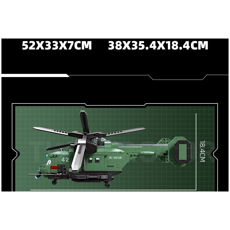 JIESTAR 58008 non  MÁY BAY TRỰC THĂNG CÁNH QUẠT ĐÔI bộ đồ chơi xếp lắp ráp ghép mô hình Computer Games TWIN-ROTOR HELICOPTER Trò Chơi 705 khối