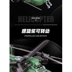 JIESTAR 58008 non  MÁY BAY TRỰC THĂNG CÁNH QUẠT ĐÔI bộ đồ chơi xếp lắp ráp ghép mô hình Computer Games TWIN-ROTOR HELICOPTER Trò Chơi 705 khối