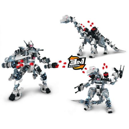 Winner 5128 non  RỒNG CỔ DÀI bộ đồ chơi xếp lắp ráp ghép mô hình MECHA DINOSAUR 308 khối