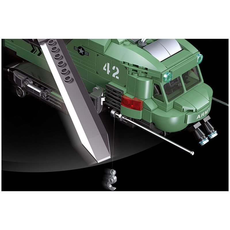 JIESTAR 58008 non  MÁY BAY TRỰC THĂNG CÁNH QUẠT ĐÔI bộ đồ chơi xếp lắp ráp ghép mô hình Computer Games TWIN-ROTOR HELICOPTER Trò Chơi 705 khối