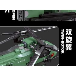 JIESTAR 58008 non  MÁY BAY TRỰC THĂNG CÁNH QUẠT ĐÔI bộ đồ chơi xếp lắp ráp ghép mô hình Computer Games TWIN-ROTOR HELICOPTER Trò Chơi 705 khối