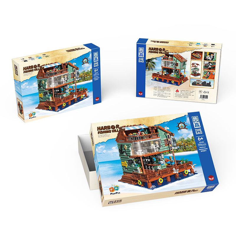 ZHEGAO 00423 non Lego NHÀ HÀNG CẢNG bộ đồ chơi xếp lắp ráp ghép mô hình Creator Expert Chuyên Gia Sáng Tạo 2093 khối