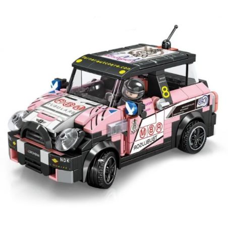 MINGDI 10055 non  MINI-JCW TRỞ LẠI bộ đồ chơi xếp lắp ráp ghép mô hình DREAM CAR MINI-JCW 310 khối