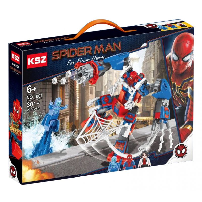 XSZ KSZ 1001 non Lego NGƯỜI NHỆN XA NHÀ MECHA bộ đồ chơi xếp lắp ráp ghép mô hình Spider-Man 301 khối