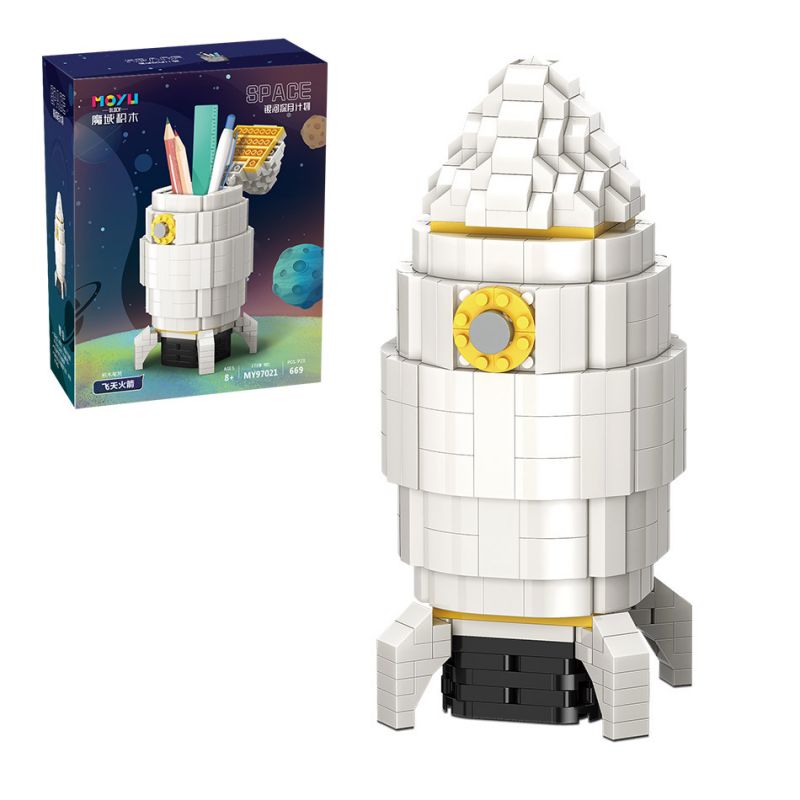 MOYU BLOCK MY97021 97021 non Lego ROCKET BAY bộ đồ chơi xếp lắp ráp ghép mô hình SPACE 669 khối