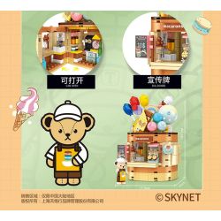 INBRIXX 881201 non  GẤU BÔNG KEM MACRON bộ đồ chơi xếp lắp ráp ghép mô hình TEDDY BEAR ICE CREAM WORLD