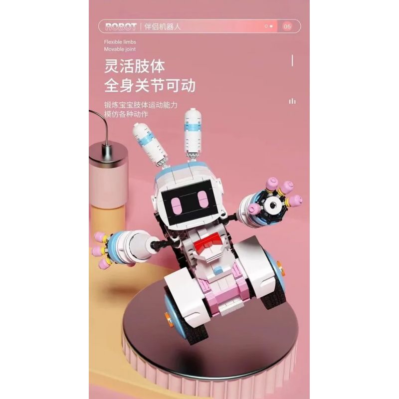 QIZHILE 6532 non  ROBOT ĐỒNG HÀNH LISNER LINA bộ đồ chơi xếp lắp ráp ghép mô hình  Kỹ Thuật Công Nghệ Cao Mô Hình Phương Tiện