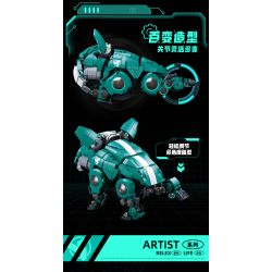 PLEYERID M38-B1112 B1112 1112 M38B1112 38-B1112 non  BULLDOG PHÁP CƠ 2 LOẠI ĐỎ VÀ XANH bộ đồ chơi xếp lắp ráp ghép mô hình