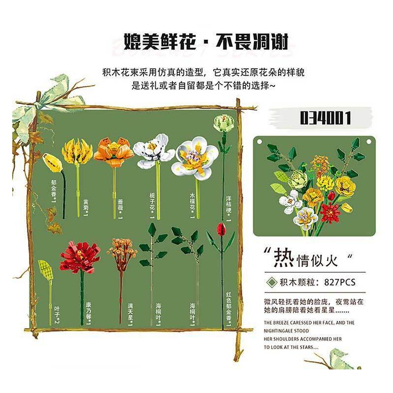 MorkModel 034001 Mork Model 034001 non  SAY ĐẮM bộ đồ chơi xếp lắp ráp ghép mô hình Creator Expert BOUQUE Chuyên Gia Sáng Tạo 827 khối