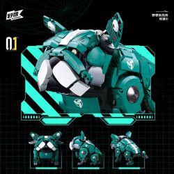 PLEYERID M38-B1112 B1112 1112 M38B1112 38-B1112 non  BULLDOG PHÁP CƠ 2 LOẠI ĐỎ VÀ XANH bộ đồ chơi xếp lắp ráp ghép mô hình