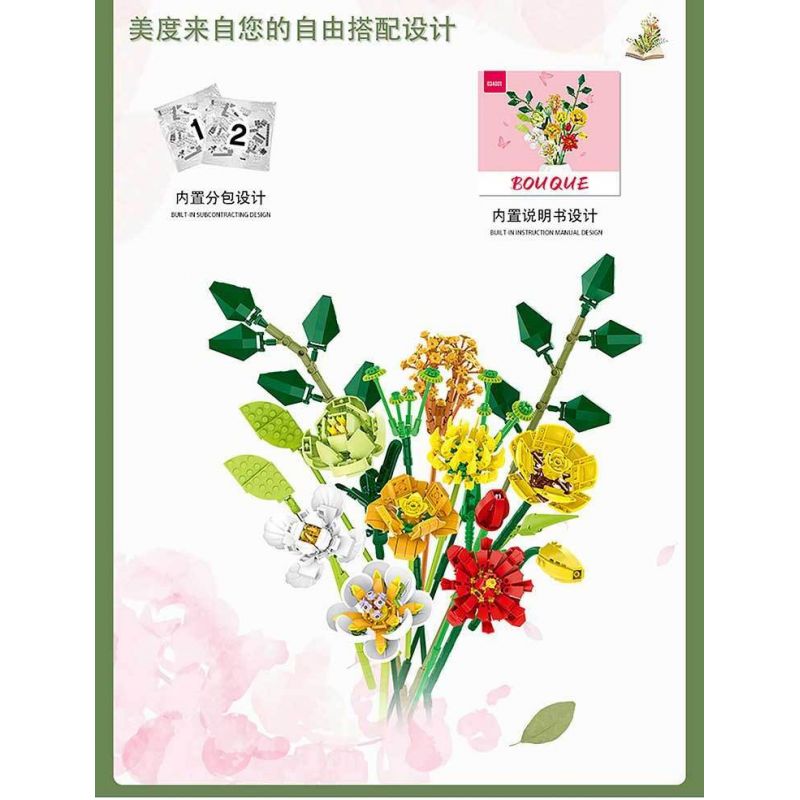 MorkModel 034001 Mork Model 034001 non  SAY ĐẮM bộ đồ chơi xếp lắp ráp ghép mô hình Creator Expert BOUQUE Chuyên Gia Sáng Tạo 827 khối