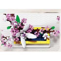 QIZHILE 92008 non  MẢNH bộ đồ chơi xếp lắp ráp ghép mô hình Flowers EVERLASTING LILAC Hoa