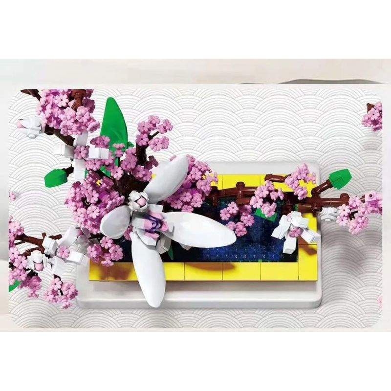 QIZHILE 92008 non  MẢNH bộ đồ chơi xếp lắp ráp ghép mô hình Flowers EVERLASTING LILAC Hoa