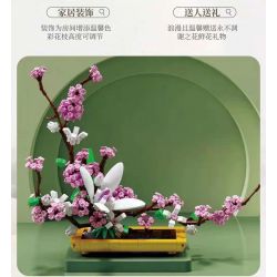 QIZHILE 92008 non  MẢNH bộ đồ chơi xếp lắp ráp ghép mô hình Flowers EVERLASTING LILAC Hoa