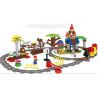 HUIMEI STAR CITY XING DOU CHENG HM313 Xếp hình kiểu    Train 3-in-1 Pack Tàu Hỏa Cổ động Cơ Pin Và Ray 2 Vòng Tròn Lồng Nhau 139 khối có động cơ pin