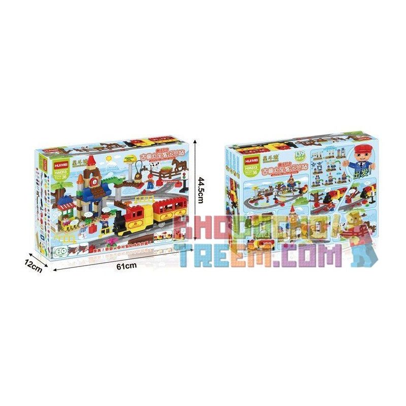 HUIMEI STAR CITY XING DOU CHENG HM313 Xếp hình kiểu    Train 3-in-1 Pack Tàu Hỏa Cổ động Cơ Pin Và Ray 2 Vòng Tròn Lồng Nhau 139 khối có động cơ pin HUIMEI STAR CITY XING DOU CHENG HM313 Xếp hình kiểu    Train 3-in-1 Pack Tàu Hỏa Cổ động Cơ Pin Và Ray 2 Vòng Tròn Lồng Nhau 139 khối có động cơ pin
