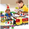 HUIMEI STAR CITY XING DOU CHENG HM313 Xếp hình kiểu    Train 3-in-1 Pack Tàu Hỏa Cổ động Cơ Pin Và Ray 2 Vòng Tròn Lồng Nhau 139 khối có động cơ pin
