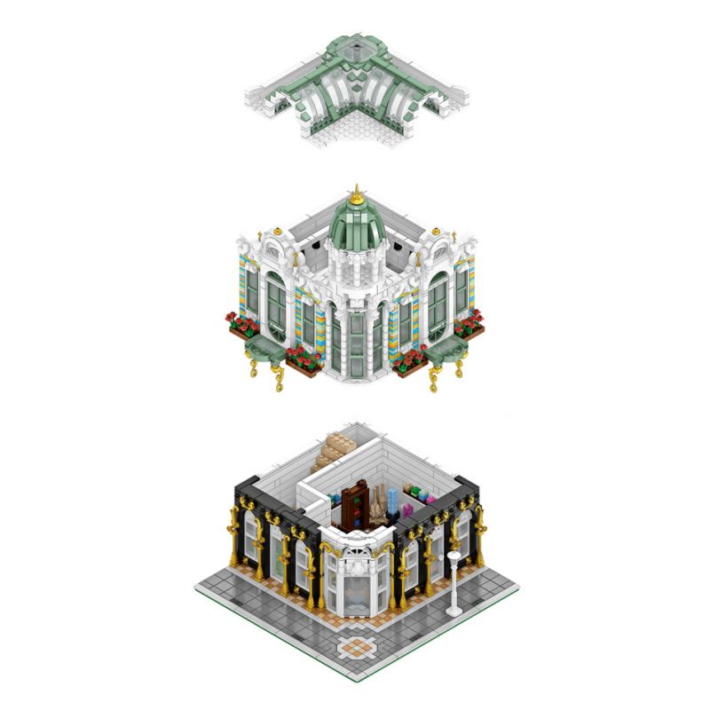 LIN07 00957 REBRICKABLE MOC-16138 16138 MOC16138 non  CỬA HÀNG NỮ TRANG bộ đồ chơi xếp lắp ráp ghép mô hình Modular Buildings MODULAR MINERALS SHOP Mô Hình Nhà Cửa 3100 khối