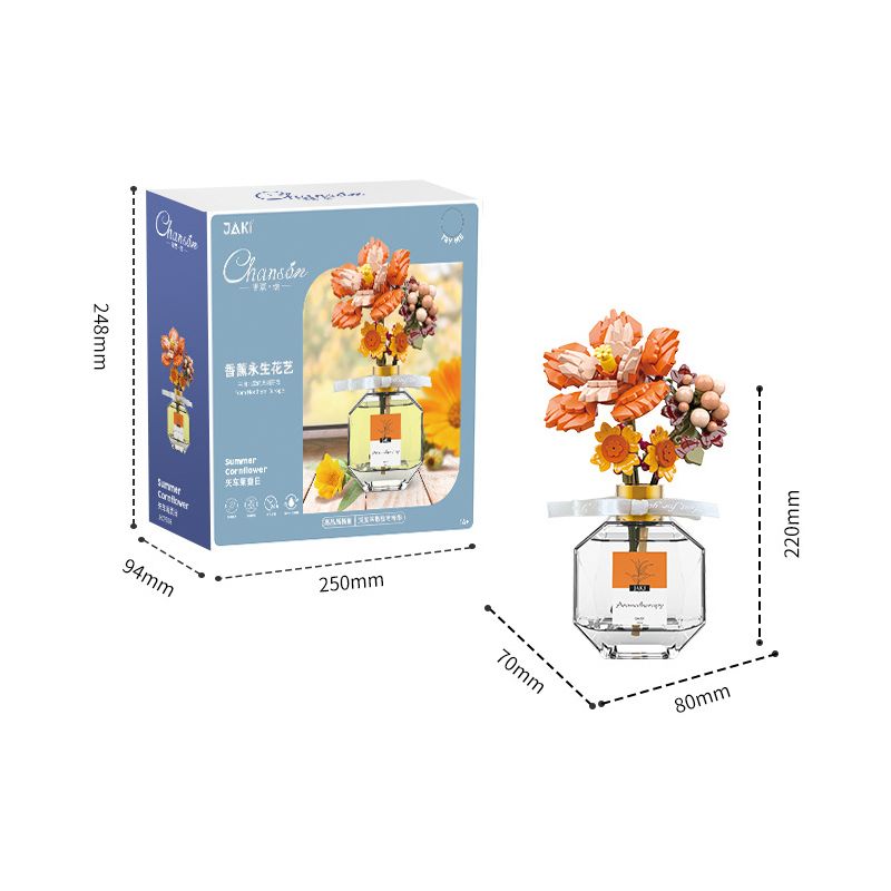 JAKI JK2506 2506 non  CẮM HOA BẢO QUẢN BẰNG HƯƠNG THƠM MÙA HÈ NGÔ bộ đồ chơi xếp lắp ráp ghép mô hình Flowers