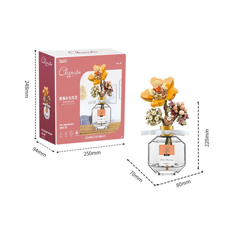 JAKI JK2505 2505 non  CẮM HOA BẢO QUẢN BẰNG HƯƠNG THƠM ẤN TƯỢNG IRIS bộ đồ chơi xếp lắp ráp ghép mô hình Flowers