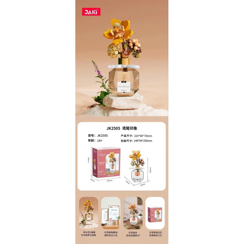 JAKI JK2505 2505 non  CẮM HOA BẢO QUẢN BẰNG HƯƠNG THƠM ẤN TƯỢNG IRIS bộ đồ chơi xếp lắp ráp ghép mô hình Flowers