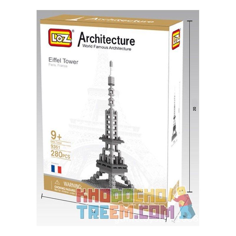 LOZ 9361 Xếp hình kiểu Nanoblock ARCHITECTURE The Eiffel Tower Tháp Eiffel 321 khối LOZ 9361 Xếp hình kiểu Nanoblock ARCHITECTURE The Eiffel Tower Tháp Eiffel 321 khối