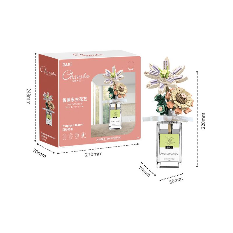 JAKI JK2502 2502 non  NGHỆ THUẬT CẮM HOA BẢO QUẢN BẰNG HƯƠNG LIỆU CÂU CHUYỆN VỀ NIỀM ĐAM MÊ bộ đồ chơi xếp lắp ráp ghép mô hình Flowers