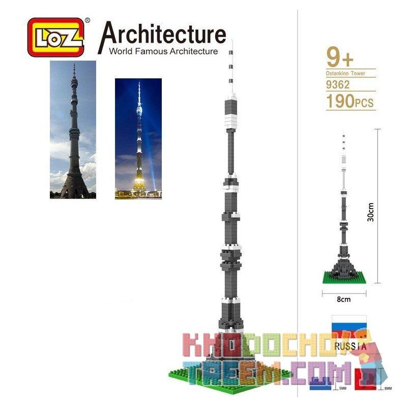 LOZ 9362 Xếp hình kiểu Nanoblock ARCHITECTURE Ostankino Tower Tháp Ostankino 190 khối