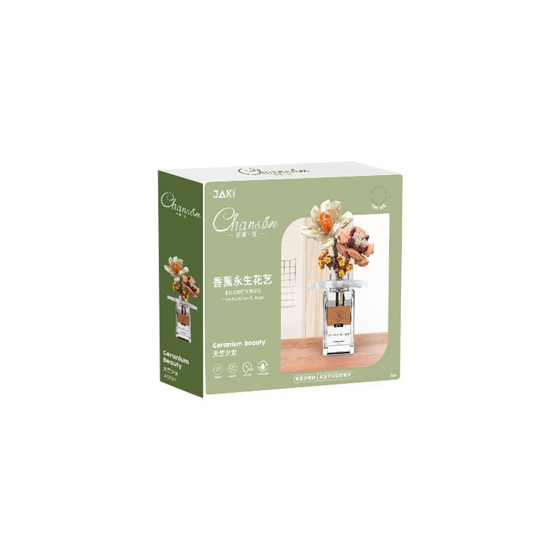 JAKI JK2501 2501 non  NGHỆ THUẬT HƯƠNG HOA VĨNH CỬU CÔ GÁI TIANZHU bộ đồ chơi xếp lắp ráp ghép mô hình Flowers
