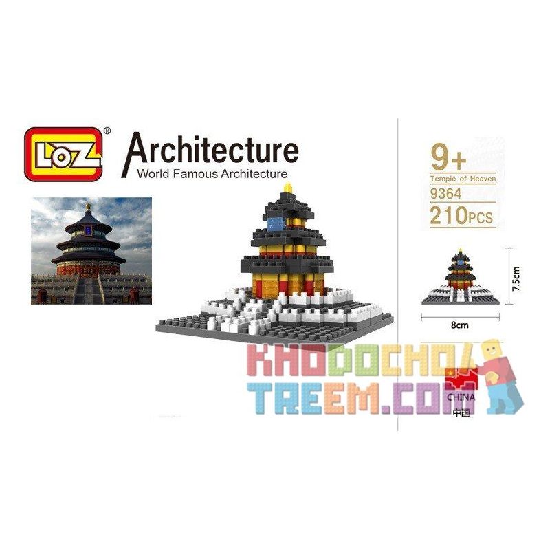 LOZ 9364 Xếp hình kiểu Nanoblock ARCHITECTURE Temple Of Heaven Đền Thờ Của Trời 220 khối