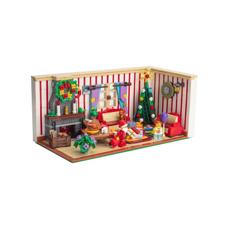 ZHEGAO QL1013 1013 non Lego VUI VẺ XÂY DỰNG NGÔI NHÀ GIÁNG SINH bộ đồ chơi xếp lắp ráp ghép mô hình Christmas MERRY CHRISTMAS 1208 khối