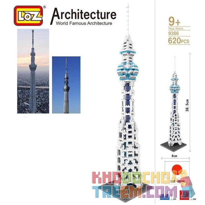 LOZ 9366 Xếp hình kiểu Nanoblock ARCHITECTURE Tokyo Skytree Tháp Chọc Trời Tokyo 630 khối LOZ 9366 Xếp hình kiểu Nanoblock ARCHITECTURE Tokyo Skytree Tháp Chọc Trời Tokyo 630 khối