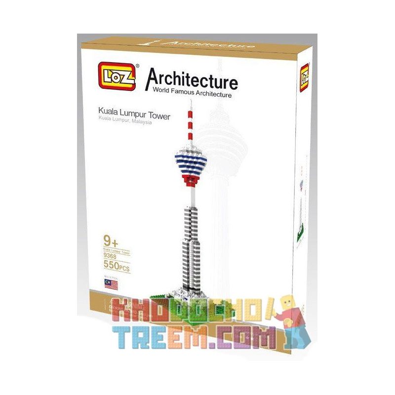 LOZ 9368 Xếp hình kiểu Nanoblock ARCHITECTURE Kuala Lumpur Tower Tháp Kuala Lumpur 550 khối